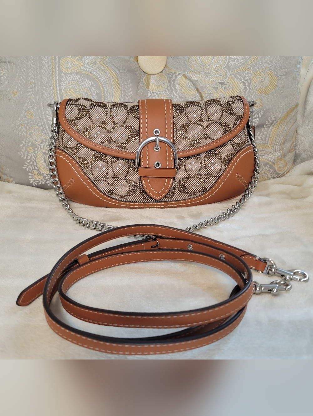 COACH MINI SOHO FLAP 25 IN CRYSTAL JACQUARD CBJ65